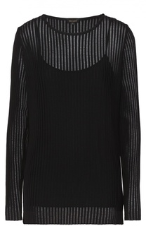 Полупрозрачный пуловер фактурной вязки с круглым вырезом Escada