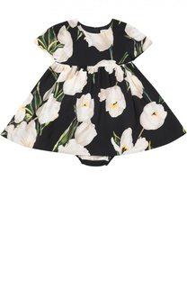 Платье из вискозы с цветочным принтом Dolce &amp; Gabbana