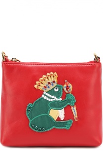 Кожаная сумка с аппликацией Dolce &amp; Gabbana