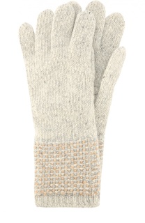 Перчатки из кашемира фактурной вязки Johnstons Of Elgin
