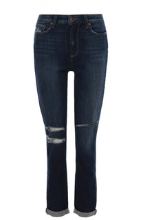 Укороченные джинсы-скинни с потертостями Paige