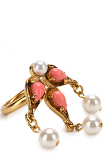 Кольцо с камнями и жемчужинами Oscar de la Renta