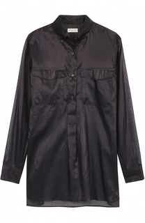 Полупрозрачная блуза с накладными карманами Dries Van Noten