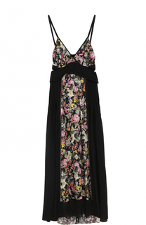Шелковое платье с цветочными вставками 3.1 Phillip Lim