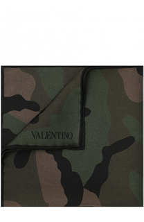 Шелковый платок с камуфляжным принтом Valentino