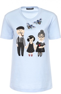 Хлопковая футболка с контрастной отделкой Dolce &amp; Gabbana