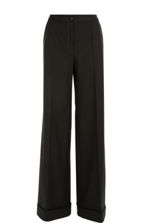 Шерстяные широкие брюки с контрастной прострочкой Dolce &amp; Gabbana