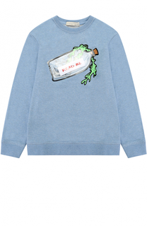 Хлопковый свитшот с принтом и аппликацией Stella McCartney