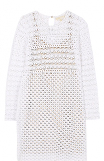 Кружевное мини-платье с длинным рукавом MICHAEL Michael Kors