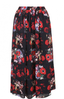 Шелковая юбка-миди с цветочным принтом Kenzo