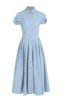 Платье-рубашка с коротким рукавом и юбкой в складку Michael Kors
