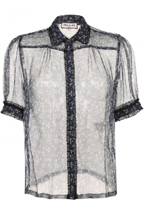 Шелковая полупрозрачная блуза с принтом Paul&amp;Joe