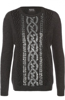 Пуловер прямого кроя с контрастной вышивкой пайетками Markus Lupfer