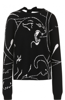 Кашемировый пуловер с принтом и открытой спиной Valentino