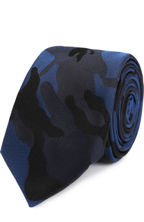 Шелковый галстук с камуфляжным принтом Valentino