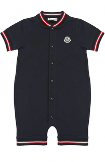 Песочник из эластичного хлопка с контрастной отделкой Moncler Enfant