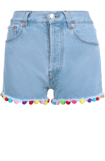 Джинсовые мини-шорты с декоративной отделкой Forte Couture