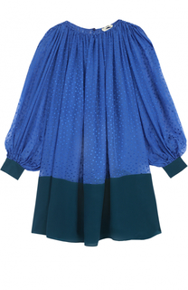 Шелковое мини-платье свободного кроя Fendi