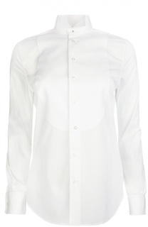 Фактурная блуза с манишкой и воротником-бабочка Ralph Lauren