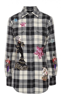 Блуза в клетку с контрастной вышивкой Dolce &amp; Gabbana