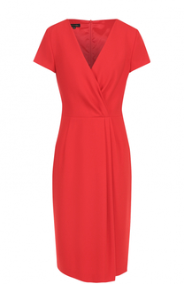 Платье с драпировкой и V-образным вырезом Escada