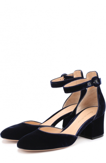 Бархатные туфли Greta с ремешком на щиколотке Gianvito Rossi