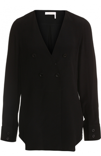 Шелковый топ свободного кроя с V-образным вырезом Chloé