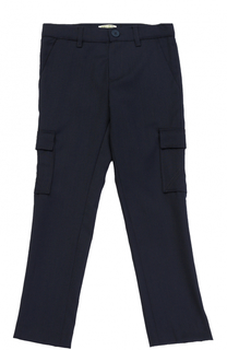 Шерстяные брюки прямого кроя с накладными карманами Kenzo