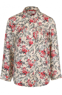 Шелковая блуза с цветочным принтом и бахромой Zadig&amp;Voltaire