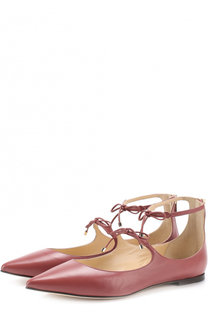 Кожаные балетки Sage на шнуровке Jimmy Choo