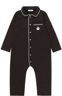 Хлопковая пижама с контрастной отделкой Dolce &amp; Gabbana