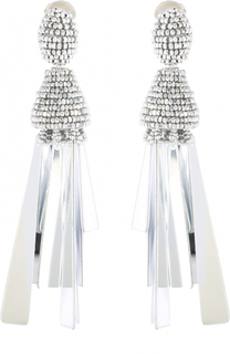 Серьги-клипсы с отделкой из бисера Oscar de la Renta