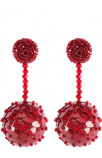 Серьги с отделкой из бисера Oscar de la Renta