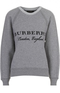 Свитшот свободного кроя с круглым вырезом и логотипом бренда Burberry