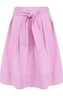 Хлопковая юбка в полоску с поясом Blugirl