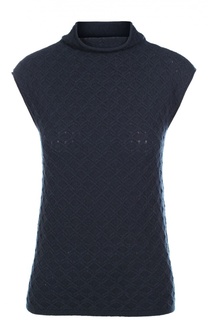 Кашемировый топ фактурной вязки с высоким воротником Armani Collezioni