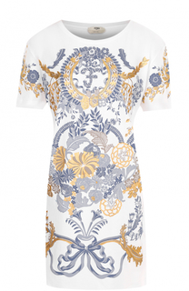 Мини-платье прямого кроя с принтом Fendi