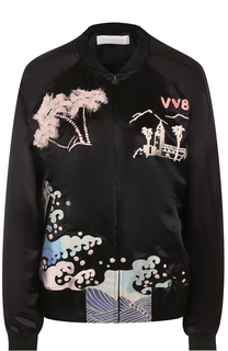 Бомбер на молнии с яркой вышивкой Victoria by Victoria Beckham