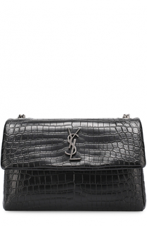 Сумка Monogram large с тиснением под крокодила Saint Laurent