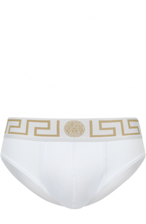 Хлопковые брифы с широкой резинкой Versace