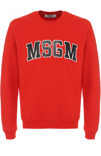 Хлопковый свитшот с логотипом бренда MSGM