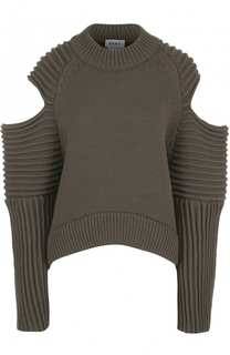 Пуловер фактурной вязки с открытыми плечами DKNY