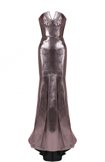 Приталенное платье-бюстье с металлизированной отделкой Roland Mouret