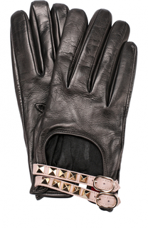 Кожаные перчатки с декором Valentino