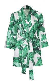 Шелковый жакет в пижамном стиле с цветочным принтом Dolce &amp; Gabbana