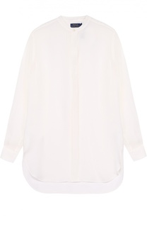 Шелковая полупрозрачная блуза прямого кроя Polo Ralph Lauren