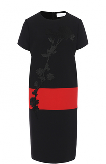 Платье прямого кроя с вышивкой бисером BOSS