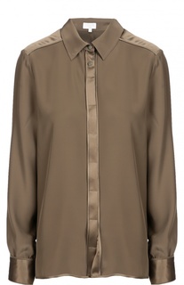 Шелковая блуза прямого кроя с контрастной отделкой Escada Sport