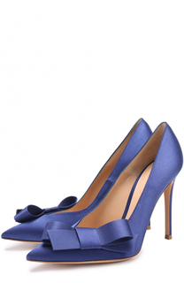 Атласные туфли Kyoto с бантом Gianvito Rossi