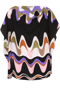 Шелковый топ свободного кроя с принтом Emilio Pucci